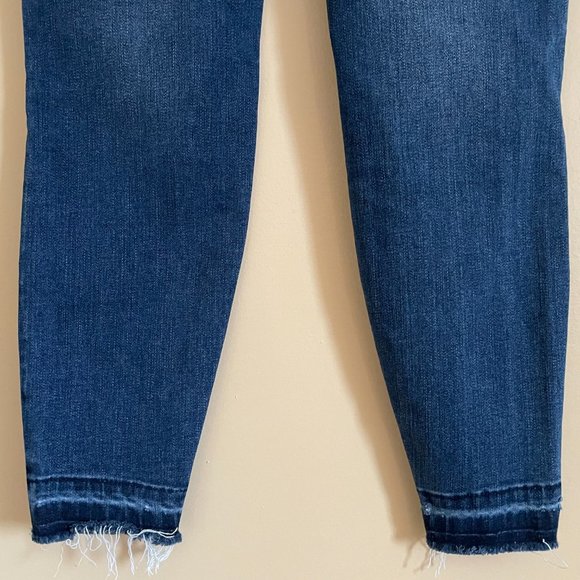 Spanx Skinny Distressed Pull on Jeans Jeggings Small Stretch Denim High Waist - Picture 7 of 10